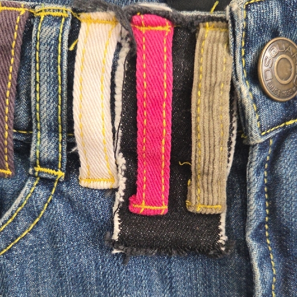 DSQUARED2 Denim Mini Skirt with Colorful Loops - Picture 3 of 10
